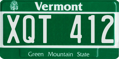 VT license plate XQT412