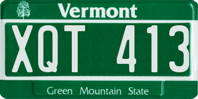 VT license plate XQT413