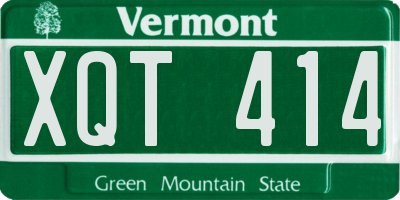 VT license plate XQT414