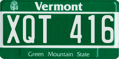 VT license plate XQT416