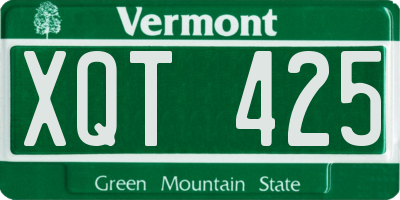 VT license plate XQT425