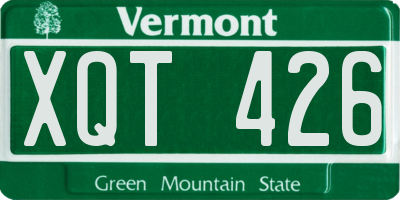 VT license plate XQT426