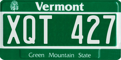 VT license plate XQT427