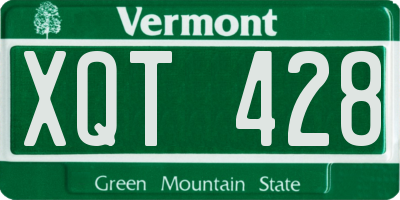 VT license plate XQT428