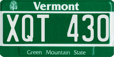 VT license plate XQT430
