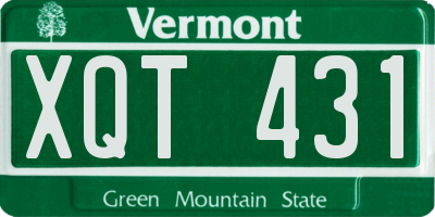 VT license plate XQT431