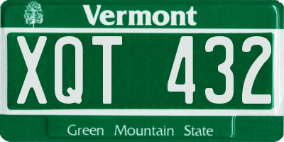 VT license plate XQT432