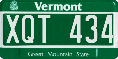VT license plate XQT434