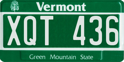 VT license plate XQT436