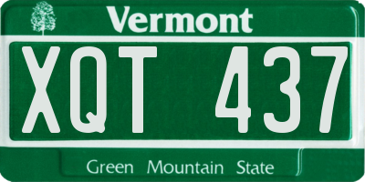 VT license plate XQT437
