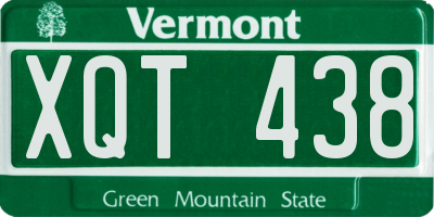 VT license plate XQT438