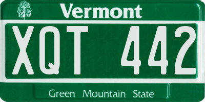 VT license plate XQT442