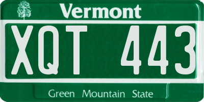 VT license plate XQT443