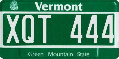 VT license plate XQT444