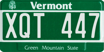 VT license plate XQT447