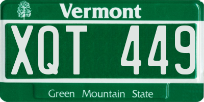 VT license plate XQT449