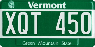 VT license plate XQT450