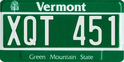 VT license plate XQT451