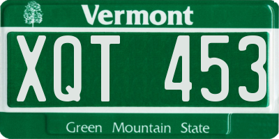 VT license plate XQT453