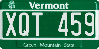 VT license plate XQT459