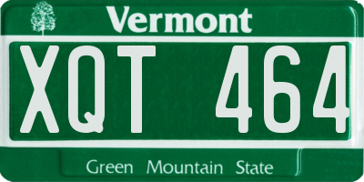 VT license plate XQT464