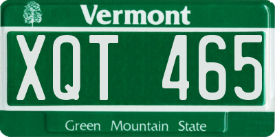 VT license plate XQT465