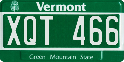 VT license plate XQT466
