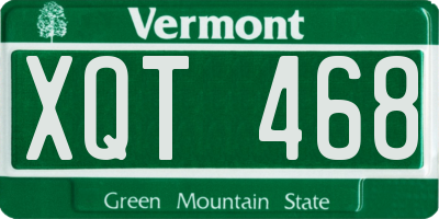 VT license plate XQT468