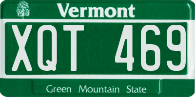 VT license plate XQT469