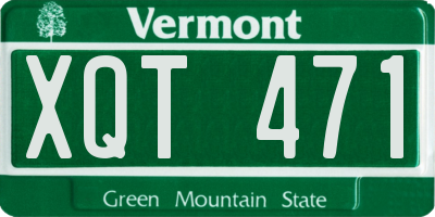 VT license plate XQT471