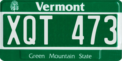 VT license plate XQT473