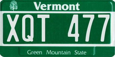 VT license plate XQT477