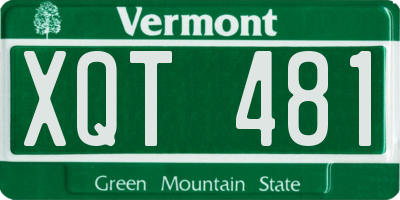 VT license plate XQT481