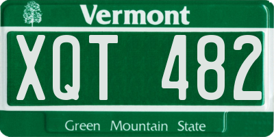 VT license plate XQT482