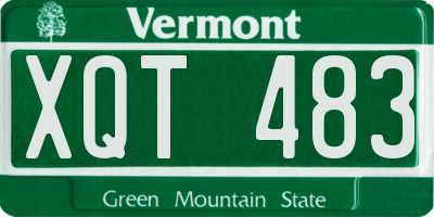 VT license plate XQT483