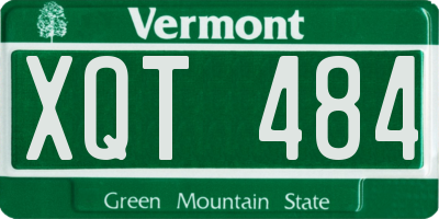 VT license plate XQT484