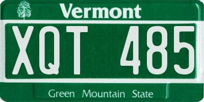 VT license plate XQT485