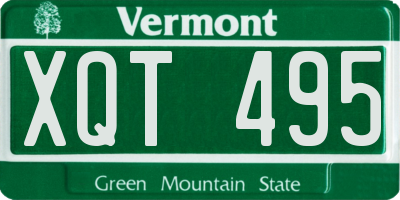 VT license plate XQT495