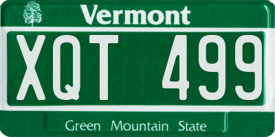 VT license plate XQT499