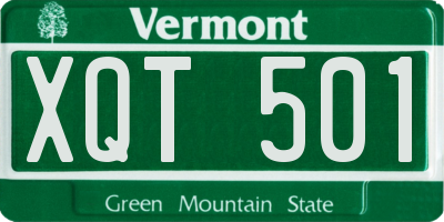VT license plate XQT501