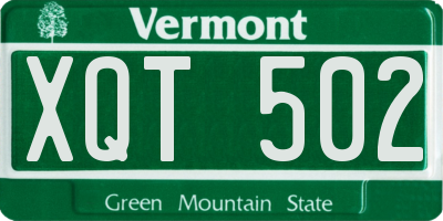 VT license plate XQT502