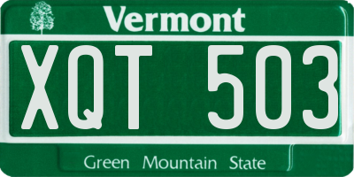 VT license plate XQT503