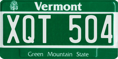 VT license plate XQT504