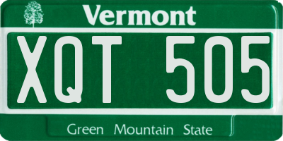 VT license plate XQT505