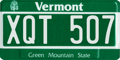 VT license plate XQT507