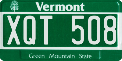 VT license plate XQT508