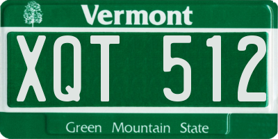 VT license plate XQT512