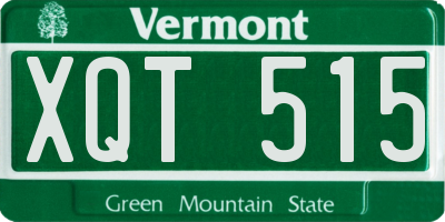 VT license plate XQT515