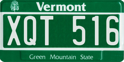 VT license plate XQT516