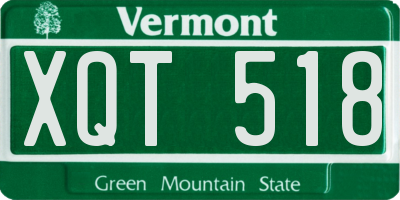 VT license plate XQT518